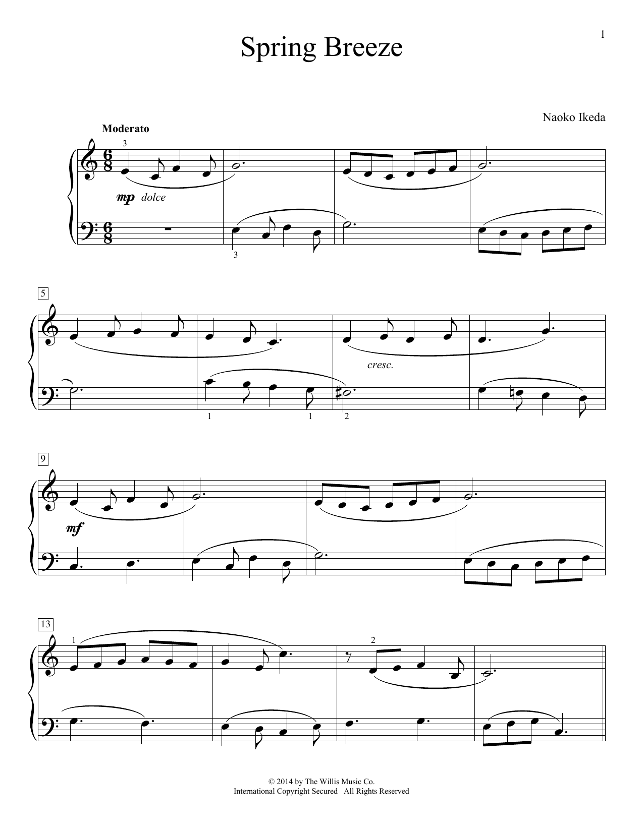 Naoko Ikeda Spring Breeze sheet music notes and chords. Download Printable PDF.