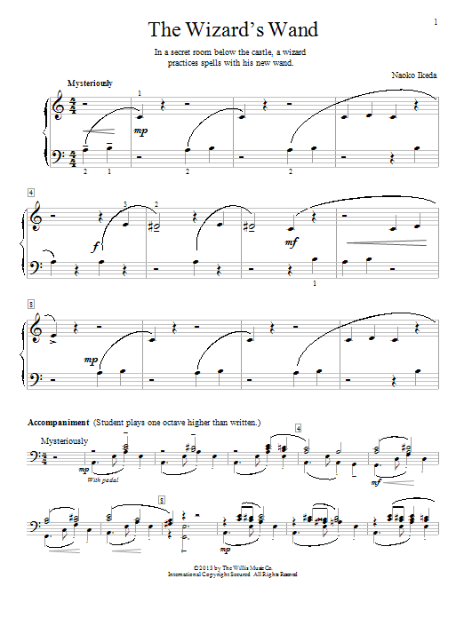 Learn to play Naoko Ikeda The Wizard's Wand sheet music for Educational Piano in minutes. Naoko Ikeda The Wizard's Wand sheet music notes and chords. Download Printable PDF.