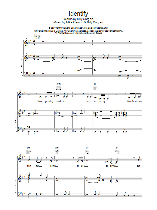 Natalie Imbruglia Identify (from Stigmata) sheet music notes and chords. Download Printable PDF.
