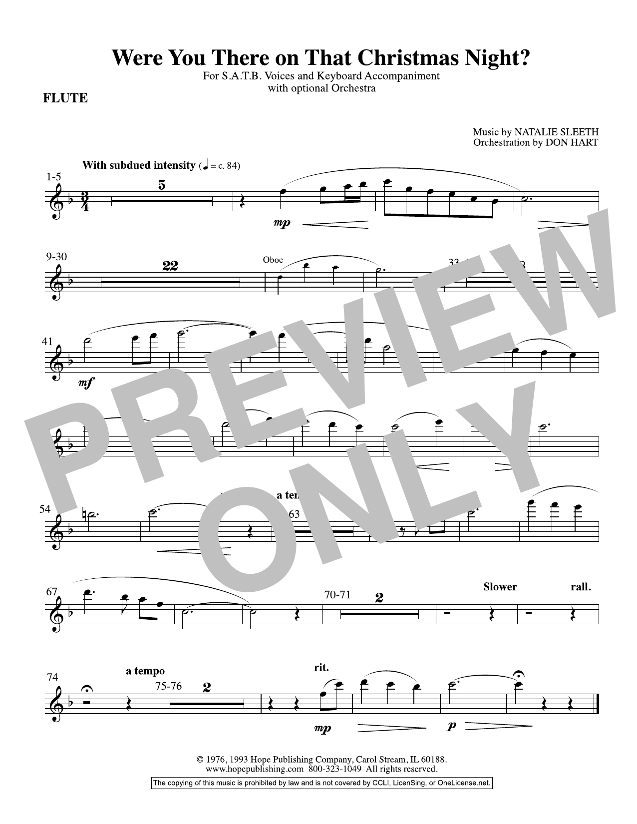 Learn to play NATALIE SLEETH Were You There On That Christmas Night? (arr. Don Hart) - Flute sheet music for Choir Instrumental Pak in minutes. Price: 69.9900$ NATALIE SLEETH Were You There On That Christmas Night? (arr. Don Hart) - Flute sheet music notes and chords arranged for Choir Instrumental Pak