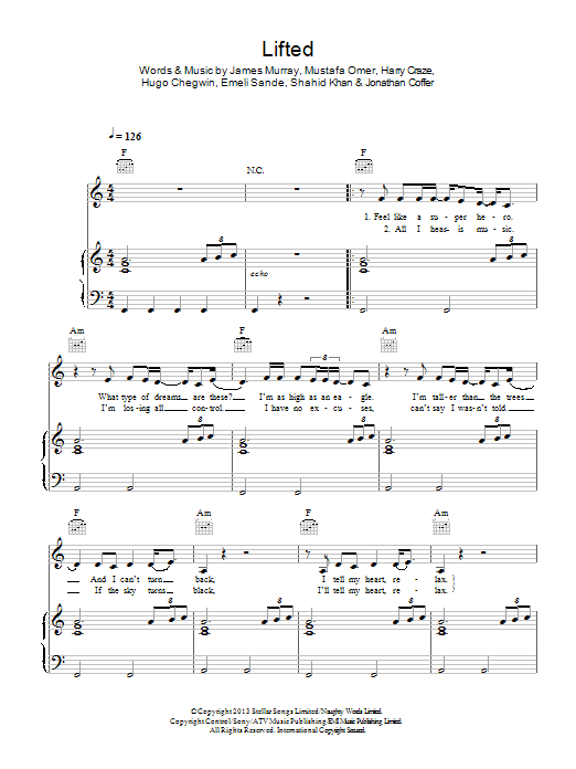 Naughty Boy Lifted (feat. Emeli Sandé) sheet music notes and chords. Download Printable PDF.