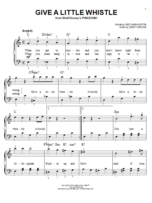 Learn to play Ned Washington Give A Little Whistle sheet music for Violin Solo in minutes. Price: 4.4900$ Ned Washington Give A Little Whistle sheet music notes and chords arranged for Violin Solo