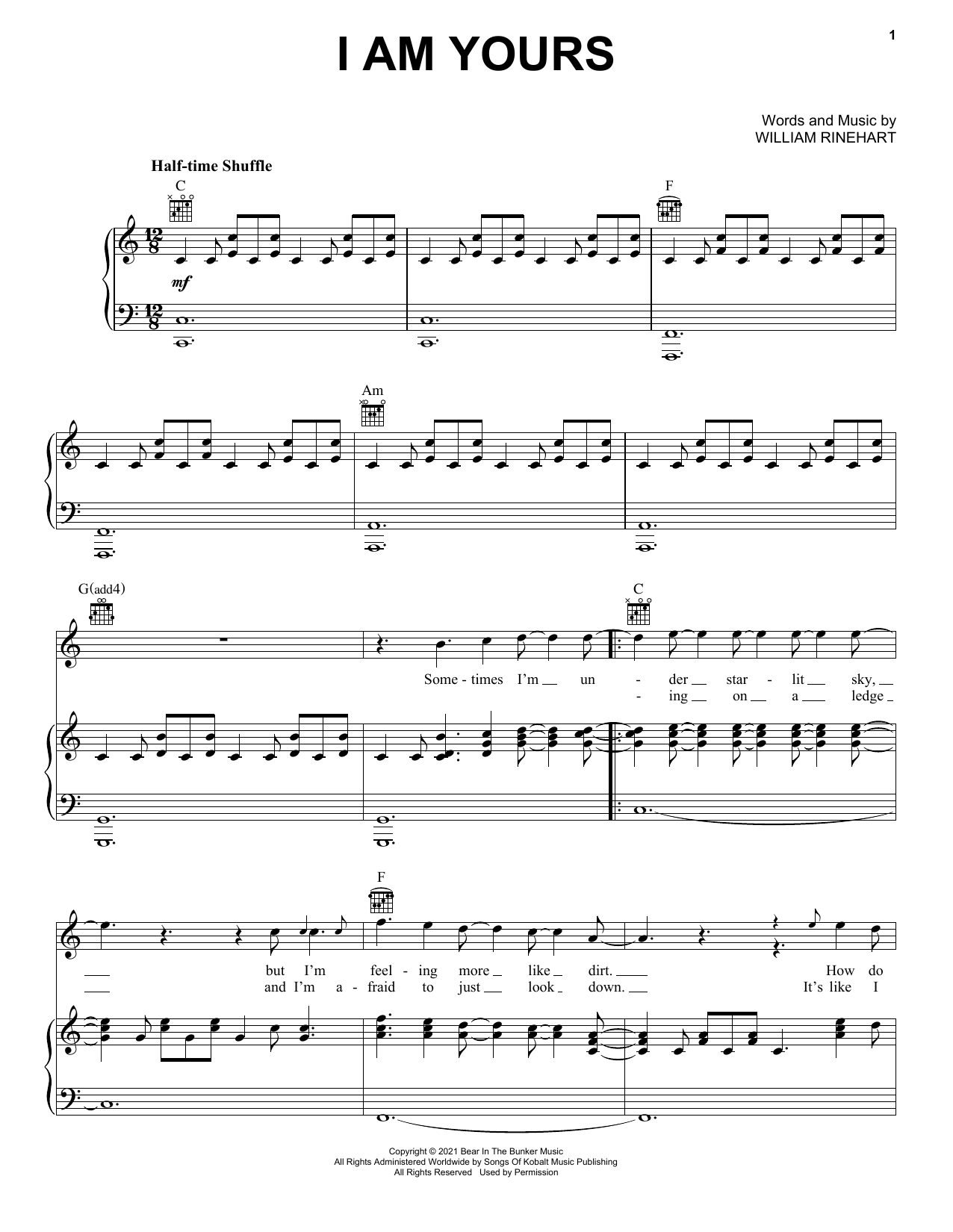 NEEDTOBREATHE I Am Yours sheet music notes and chords. Download Printable PDF.