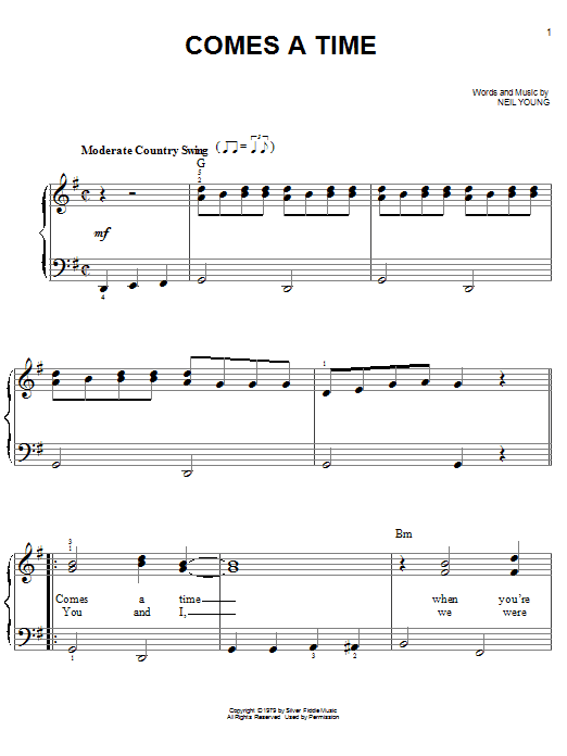 Neil Young Comes A Time sheet music notes and chords. Download Printable PDF.