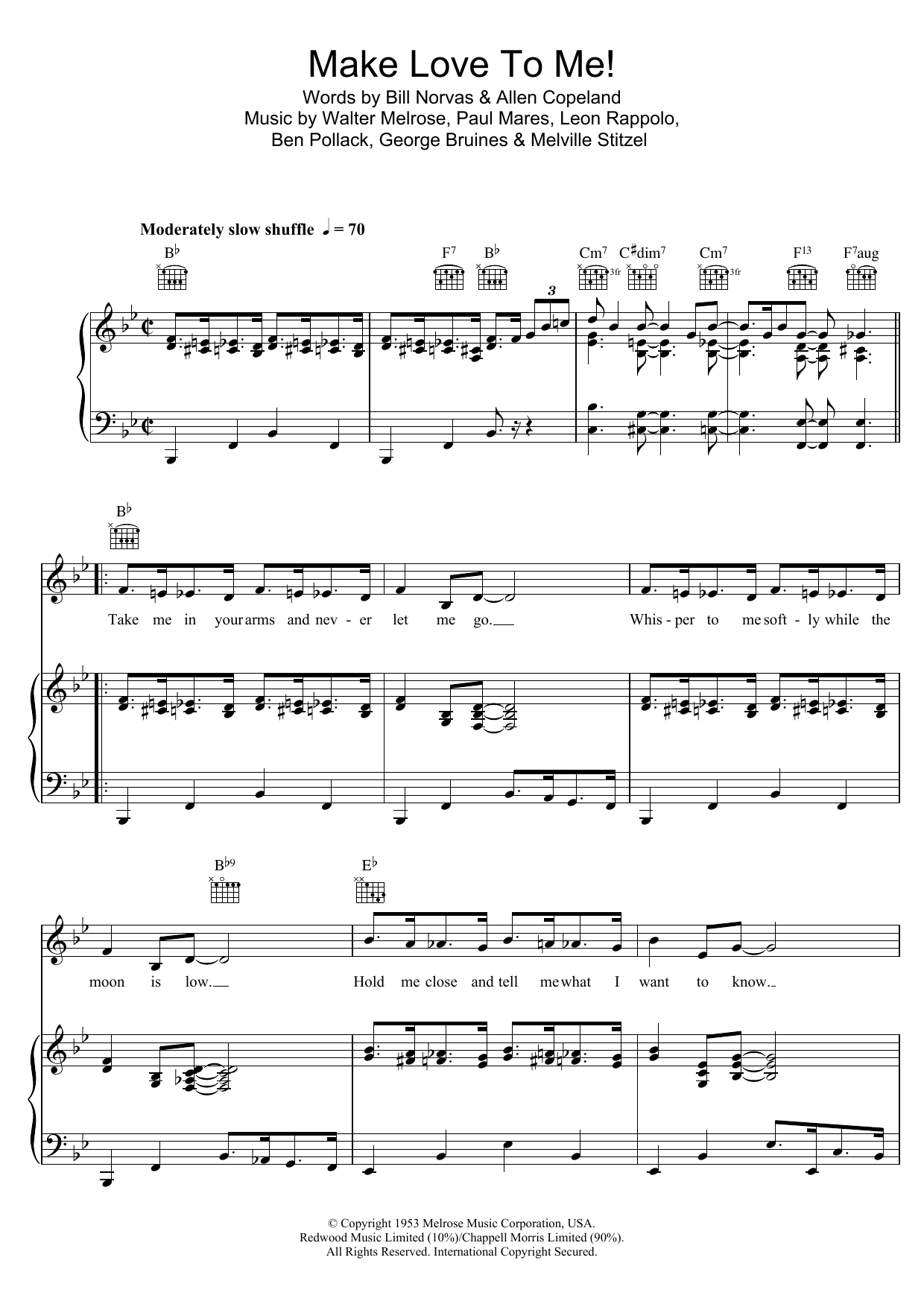 Learn to play New Orleans Rhythm Kings Make Love To Me sheet music for Piano, Vocal & Guitar (Right-Hand Melody) in minutes. New Orleans Rhythm Kings Make Love To Me sheet music notes and chords. Download Printable PDF.