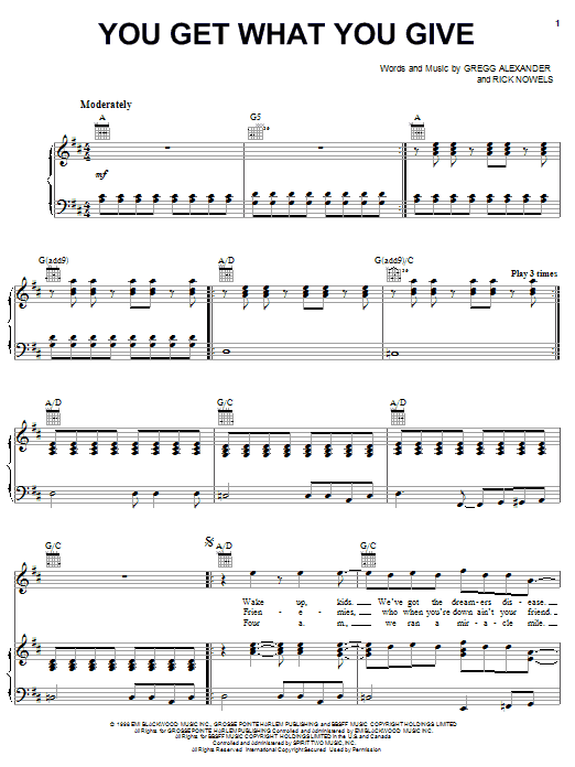 Download New Radicals You Get What You Give Sheet Music