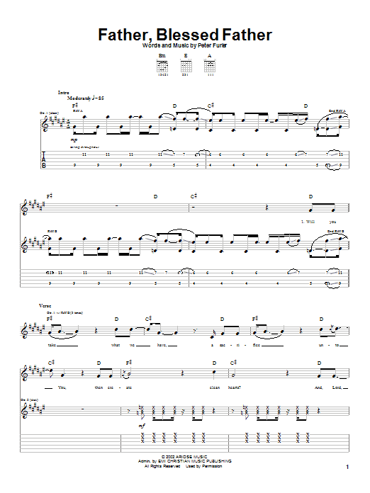 Newsboys Father, Blessed Father sheet music notes and chords. Download Printable PDF.