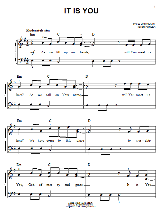 Newsboys It Is You sheet music notes and chords. Download Printable PDF.