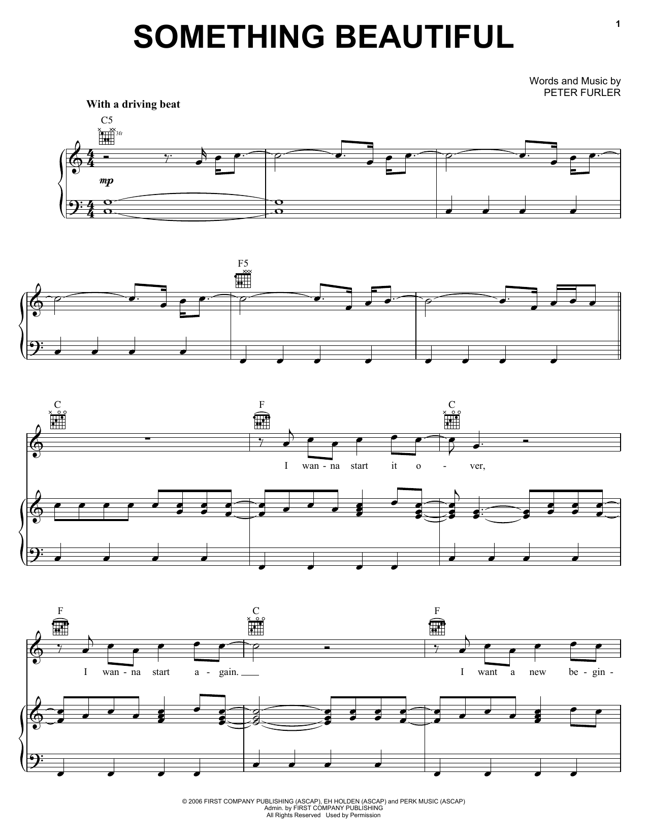 Newsboys Something Beautiful sheet music notes and chords. Download Printable PDF.