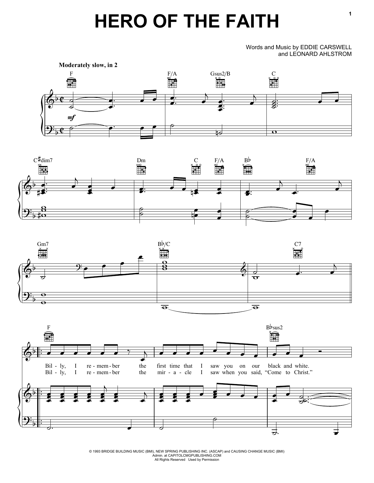 NewSong Hero Of The Faith sheet music notes and chords. Download Printable PDF.