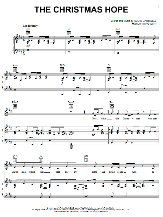 NewSong The Christmas Hope sheet music notes and chords. Download Printable PDF.