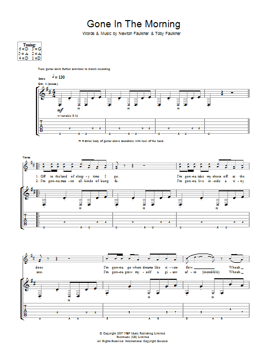 Learn to play Newton Faulkner Gone In The Morning sheet music for Guitar Tab in minutes. Newton Faulkner Gone In The Morning sheet music notes and chords. Download Printable PDF.