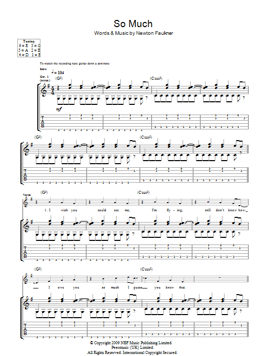 Learn to play Newton Faulkner So Much sheet music for Guitar Tab in minutes. Price: 7.8900$ Newton Faulkner So Much sheet music notes and chords arranged for Guitar Tab