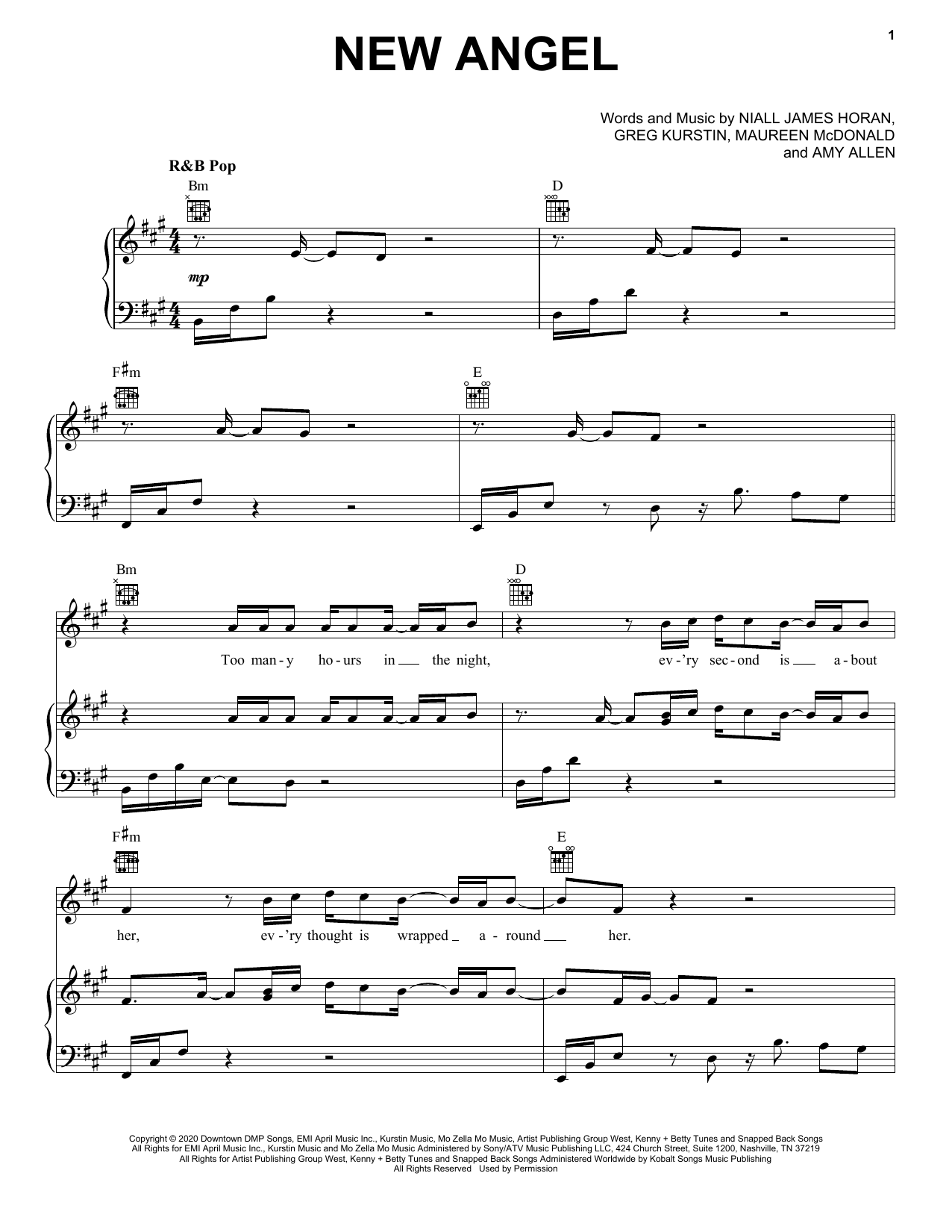 Niall Horan New Angel sheet music notes and chords. Download Printable PDF.