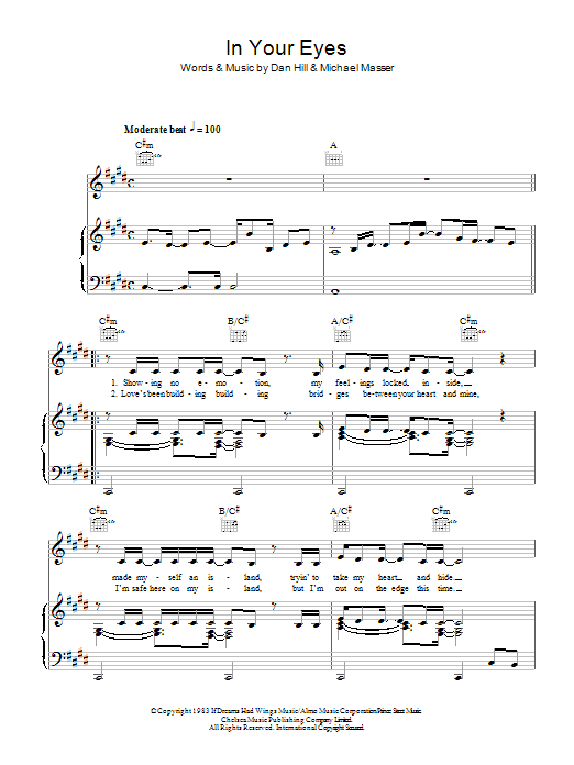 Niamh Kavanagh In Your Eyes sheet music notes and chords. Download Printable PDF.