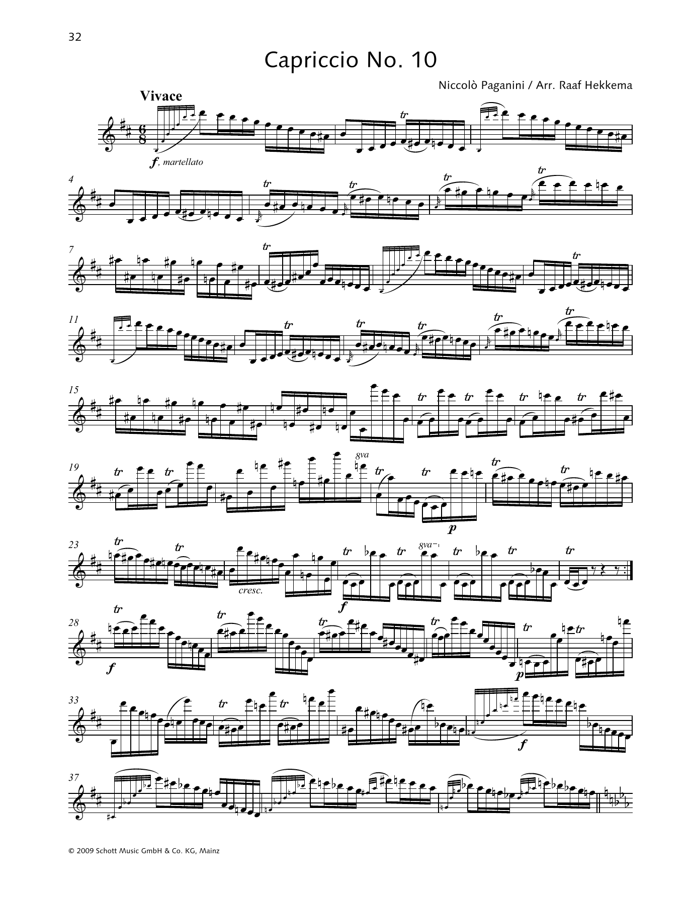 Niccolo Paganini Capriccio No. 10 sheet music notes and chords. Download Printable PDF.