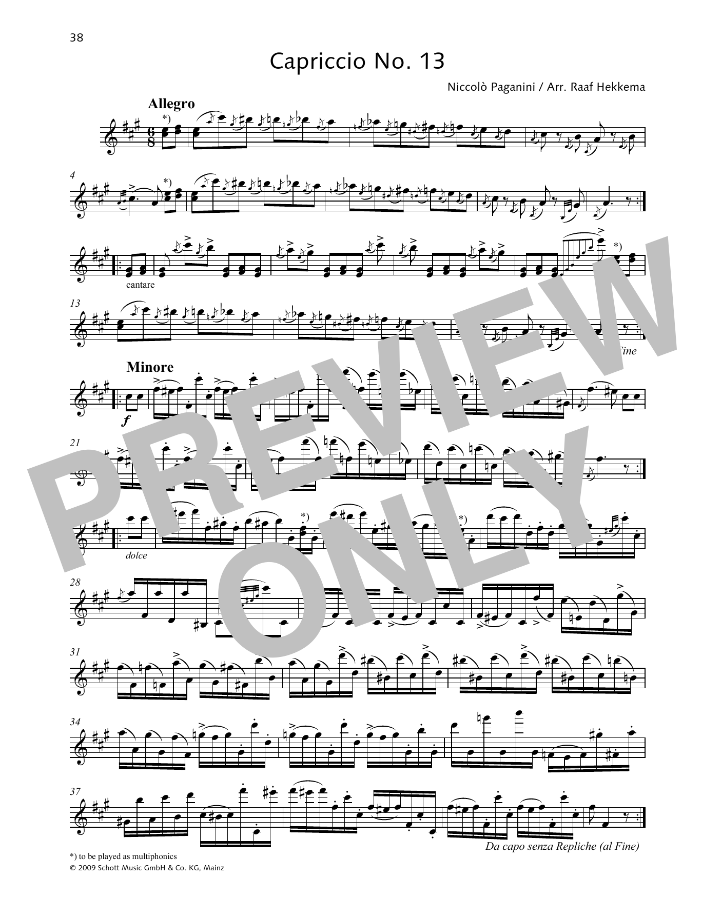 Niccolo Paganini Capriccio No. 13 sheet music notes and chords. Download Printable PDF.