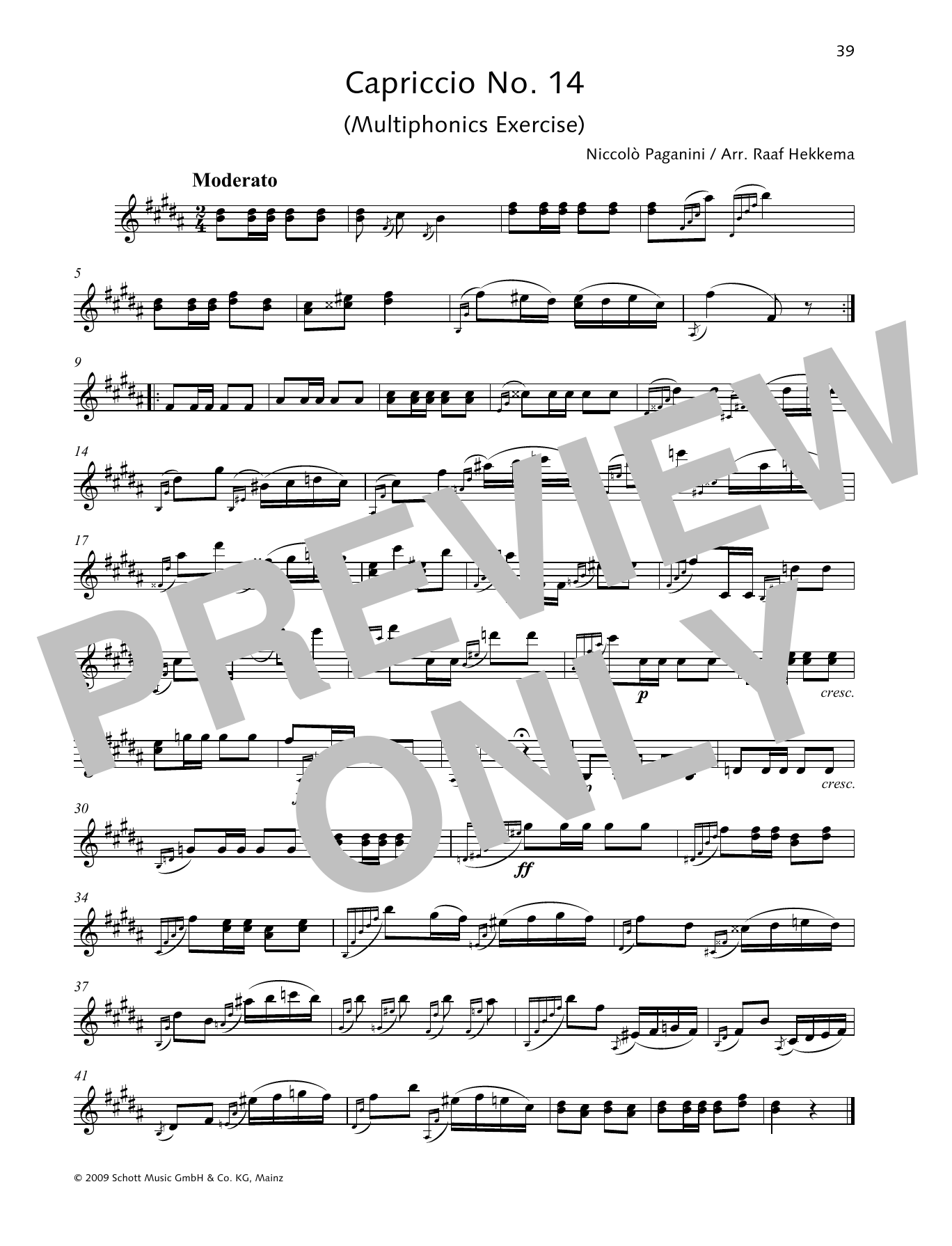 Niccolo Paganini Capriccio No. 14 sheet music notes and chords. Download Printable PDF.