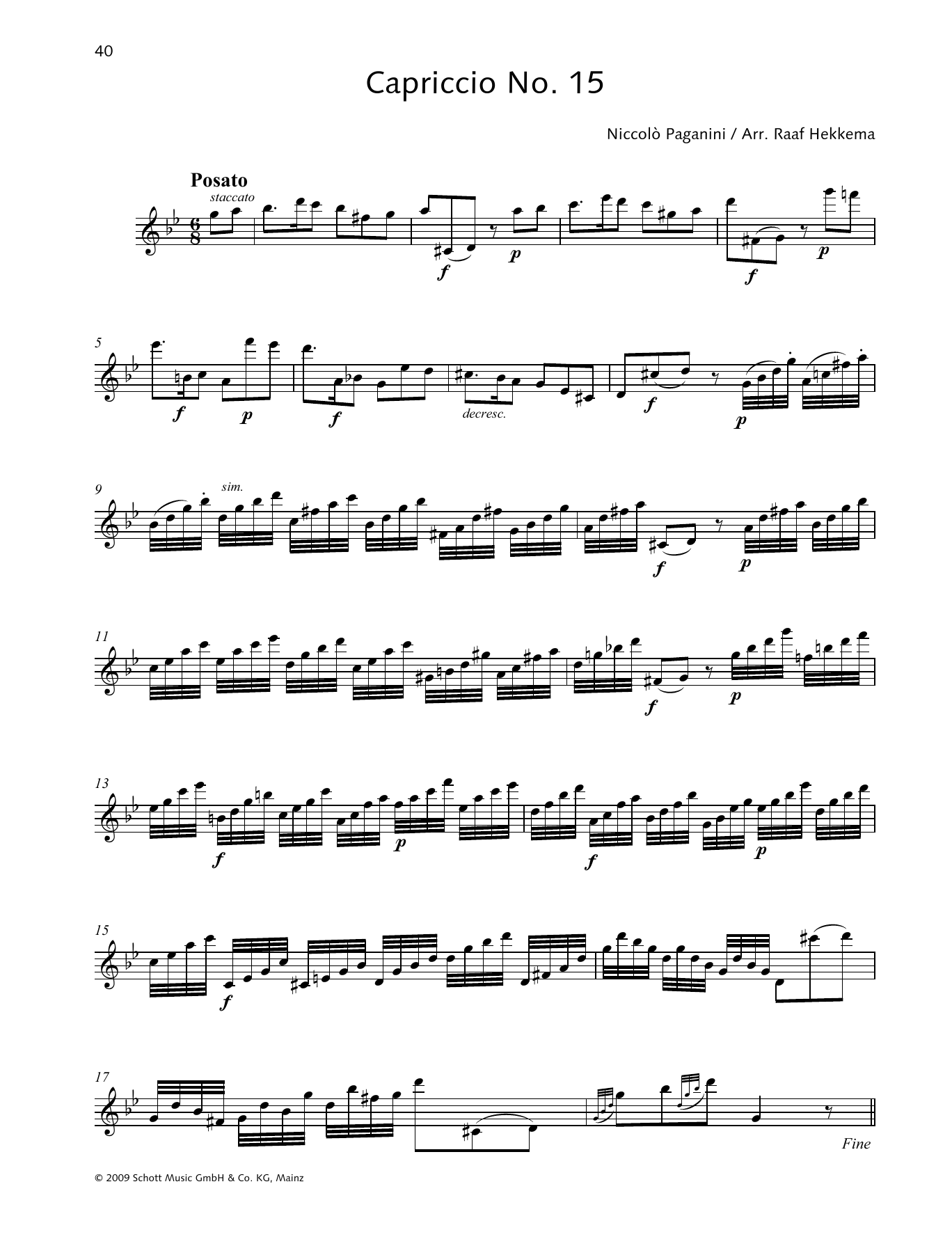 Niccolo Paganini Capriccio No. 15 sheet music notes and chords. Download Printable PDF.