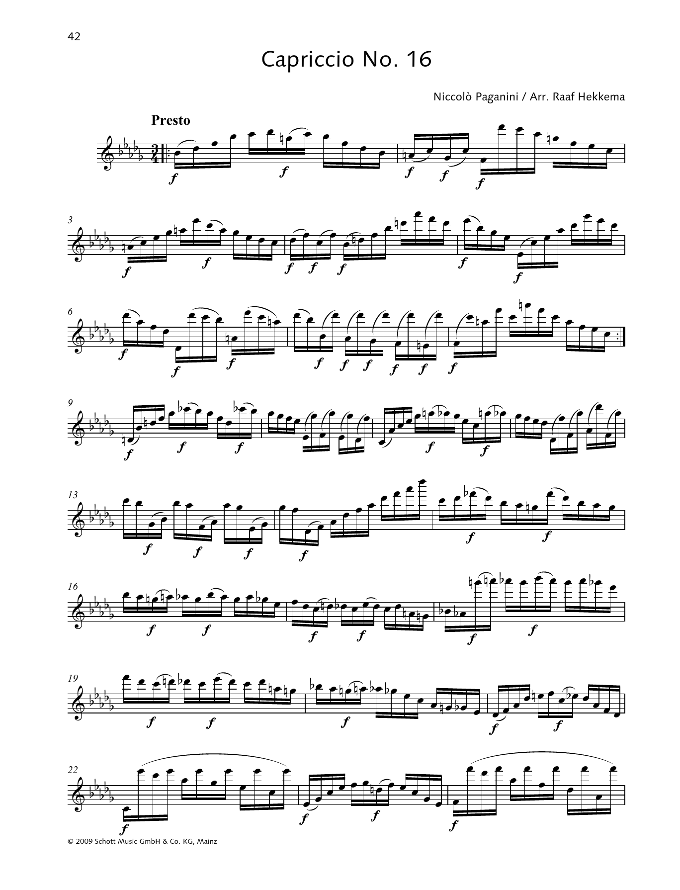 Niccolo Paganini Capriccio No. 16 sheet music notes and chords. Download Printable PDF.