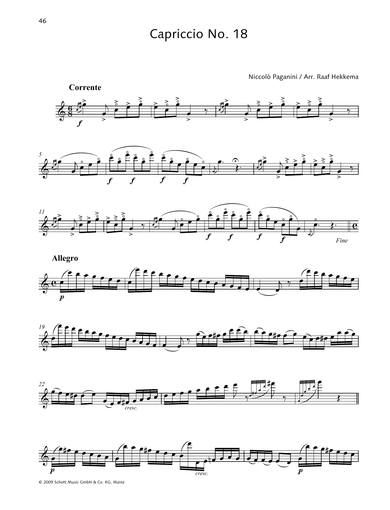 Niccolo Paganini Capriccio No. 18 sheet music notes and chords. Download Printable PDF.