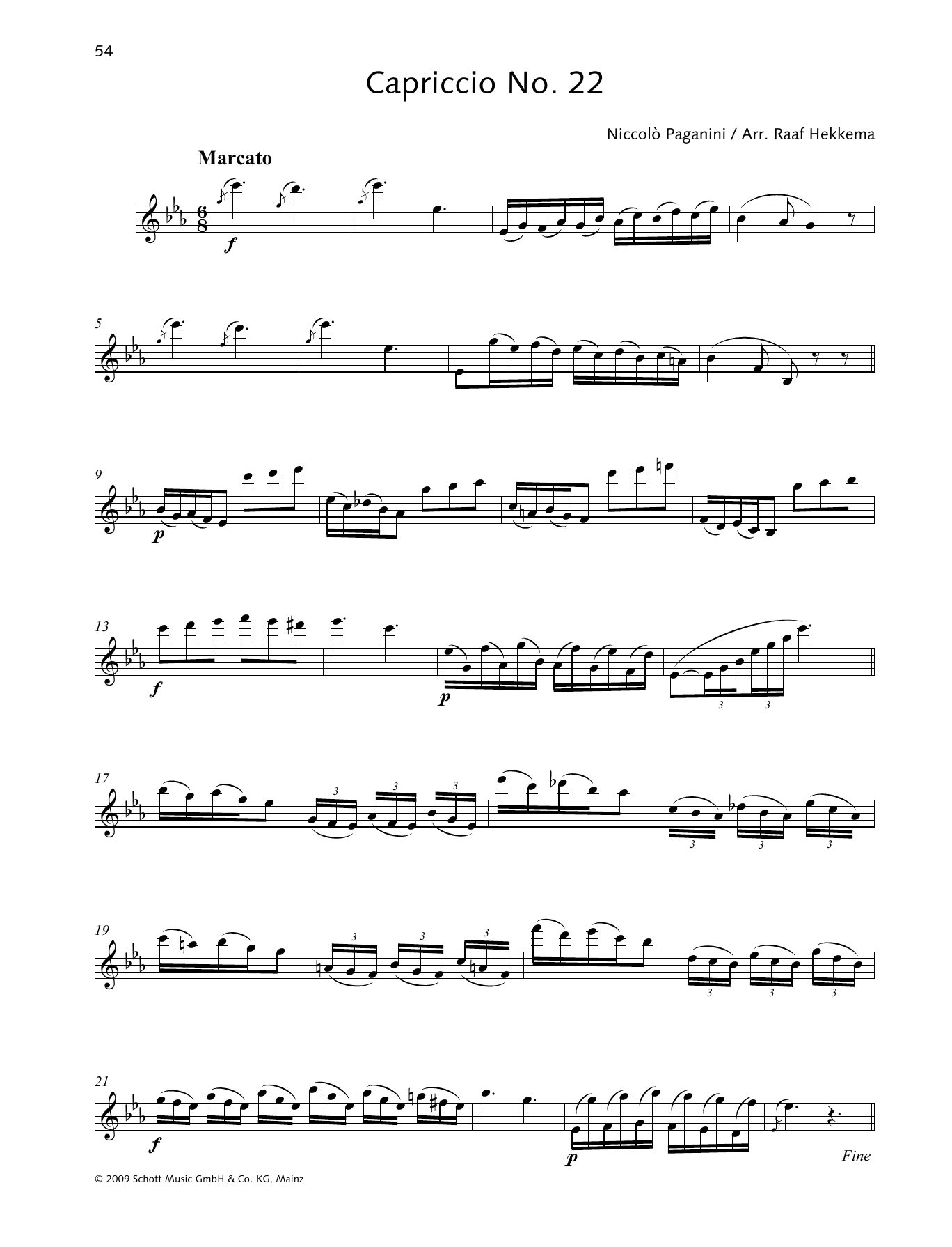 Niccolo Paganini Capriccio No. 22 sheet music notes and chords. Download Printable PDF.