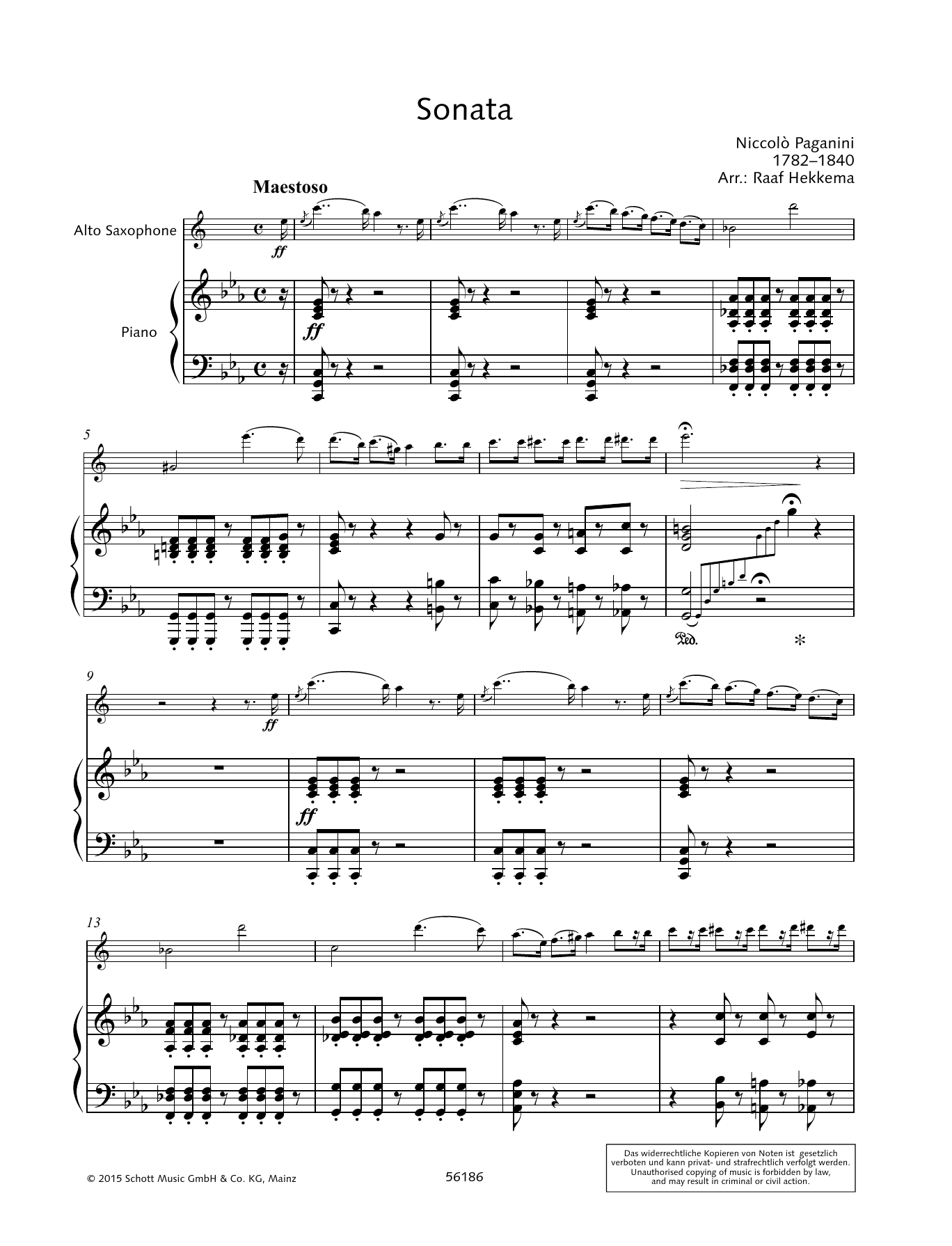 Niccolo Paganini Sonata sheet music notes and chords. Download Printable PDF.