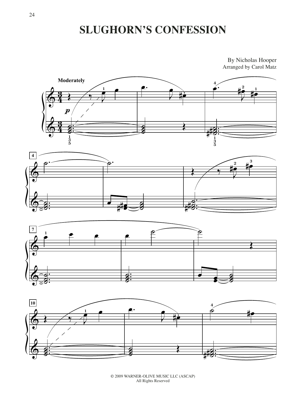 Learn to play Nicholas Hooper Slughorn's Confession (from Harry Potter) (arr. Carol Matz) sheet music for Big Note Piano in minutes. Price: 6.9900$ Nicholas Hooper Slughorn's Confession (from Harry Potter) (arr. Carol Matz) sheet music notes and chords arranged for Big Note Piano
