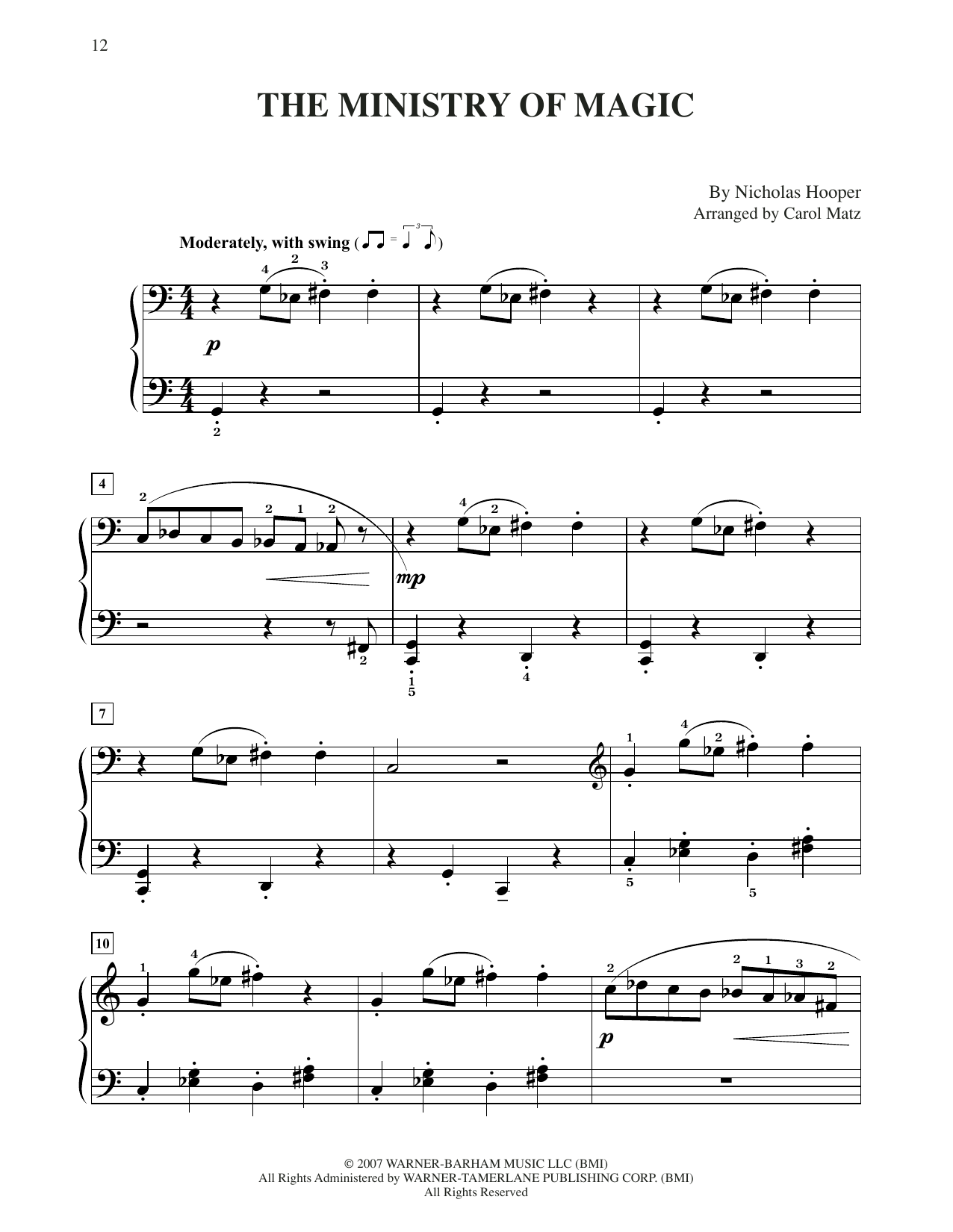 Learn to play Nicholas Hooper The Ministry Of Magic (from Harry Potter) (arr. Carol Matz) sheet music for Big Note Piano in minutes. Price: 6.9900$ Nicholas Hooper The Ministry Of Magic (from Harry Potter) (arr. Carol Matz) sheet music notes and chords arranged for Big Note Piano