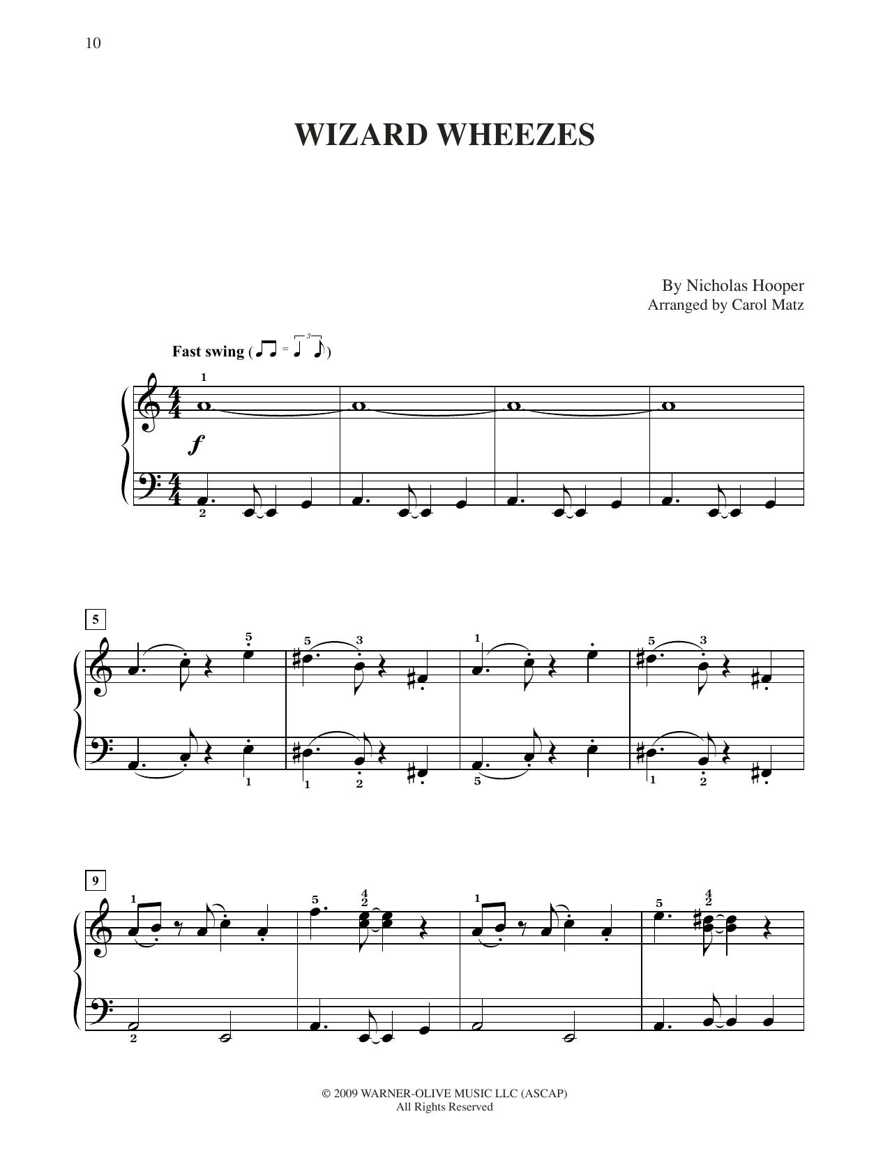 Learn to play Nicholas Hooper Wizard Wheezes (from Harry Potter) (arr. Carol Matz) sheet music for Big Note Piano in minutes. Price: 6.9900$ Nicholas Hooper Wizard Wheezes (from Harry Potter) (arr. Carol Matz) sheet music notes and chords arranged for Big Note Piano
