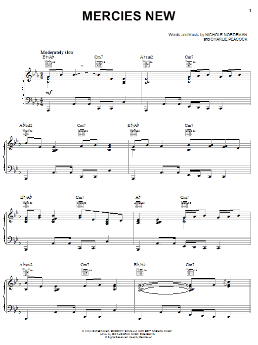 Nichole Nordeman Mercies New sheet music notes and chords. Download Printable PDF.