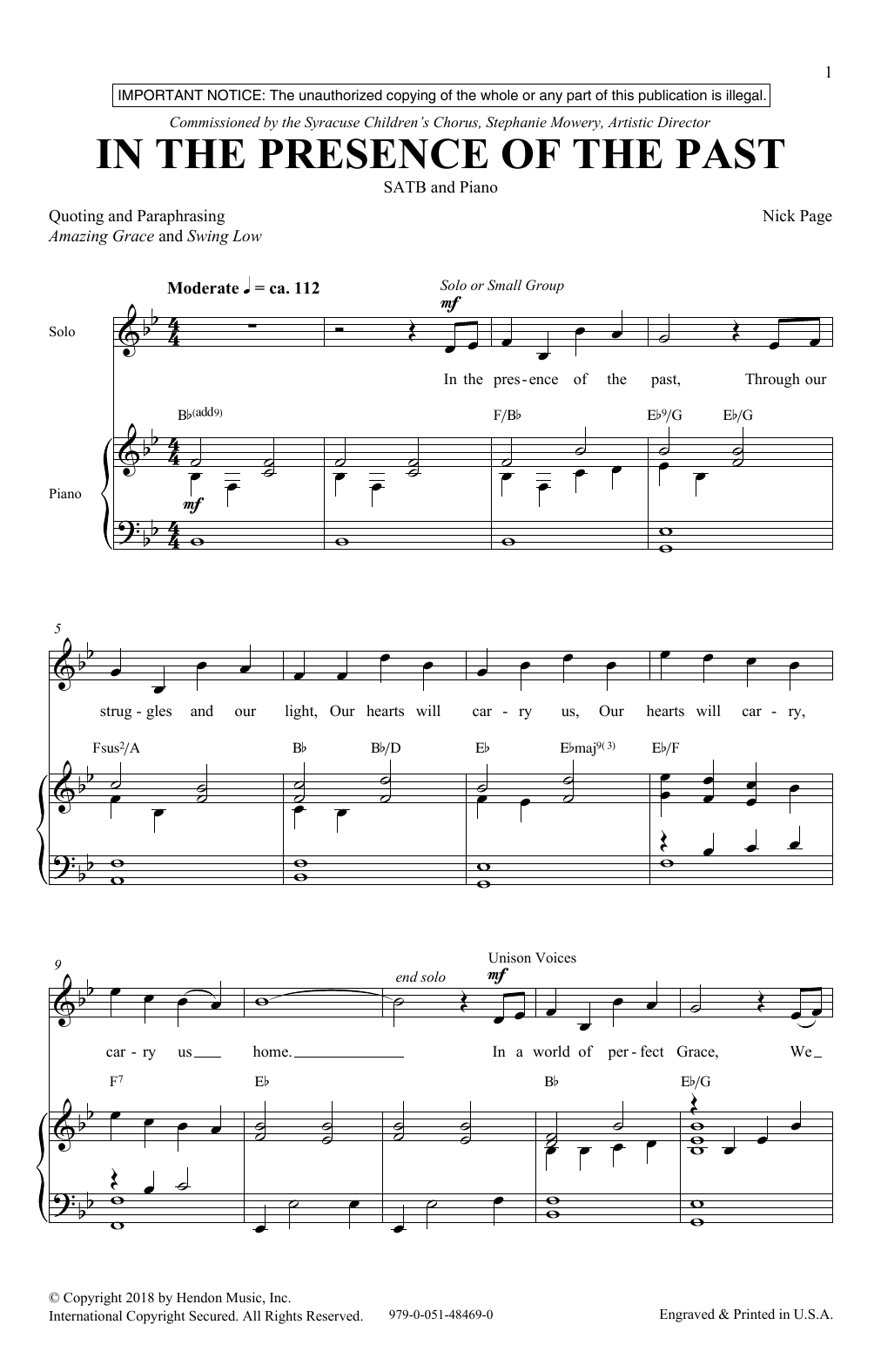 Learn to play Nick Page In The Presence Of The Past sheet music for SATB Choir in minutes. Price: 3.9900$ Nick Page In The Presence Of The Past sheet music notes and chords arranged for SATB Choir