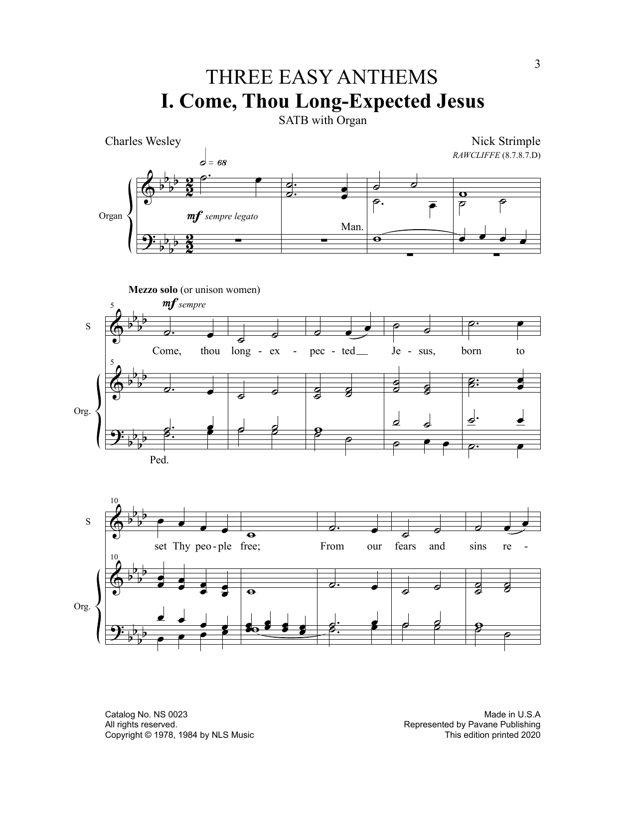 Learn to play Nick Strimple Come, Thou Long-Expected Jesus sheet music for SATB Choir in minutes. Price: 3.9900$ Nick Strimple Come, Thou Long-Expected Jesus sheet music notes and chords arranged for SATB Choir