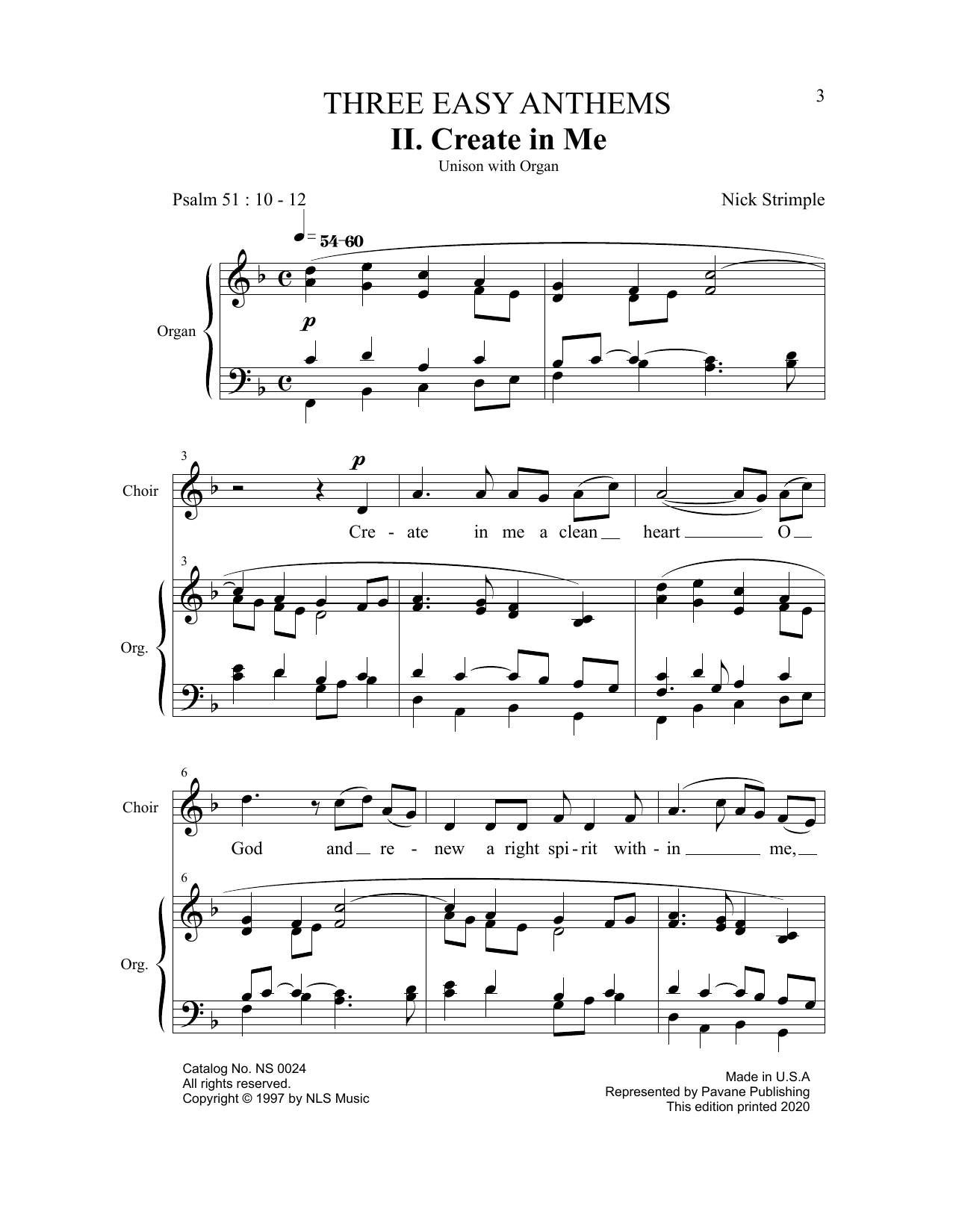 Nick Strimple Create in Me sheet music notes and chords. Download Printable PDF.