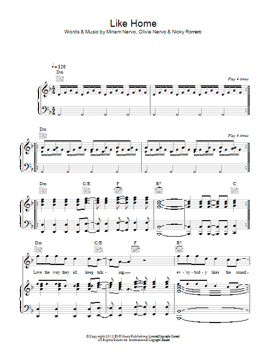 Nicky Romero Like Home sheet music notes and chords. Download Printable PDF.