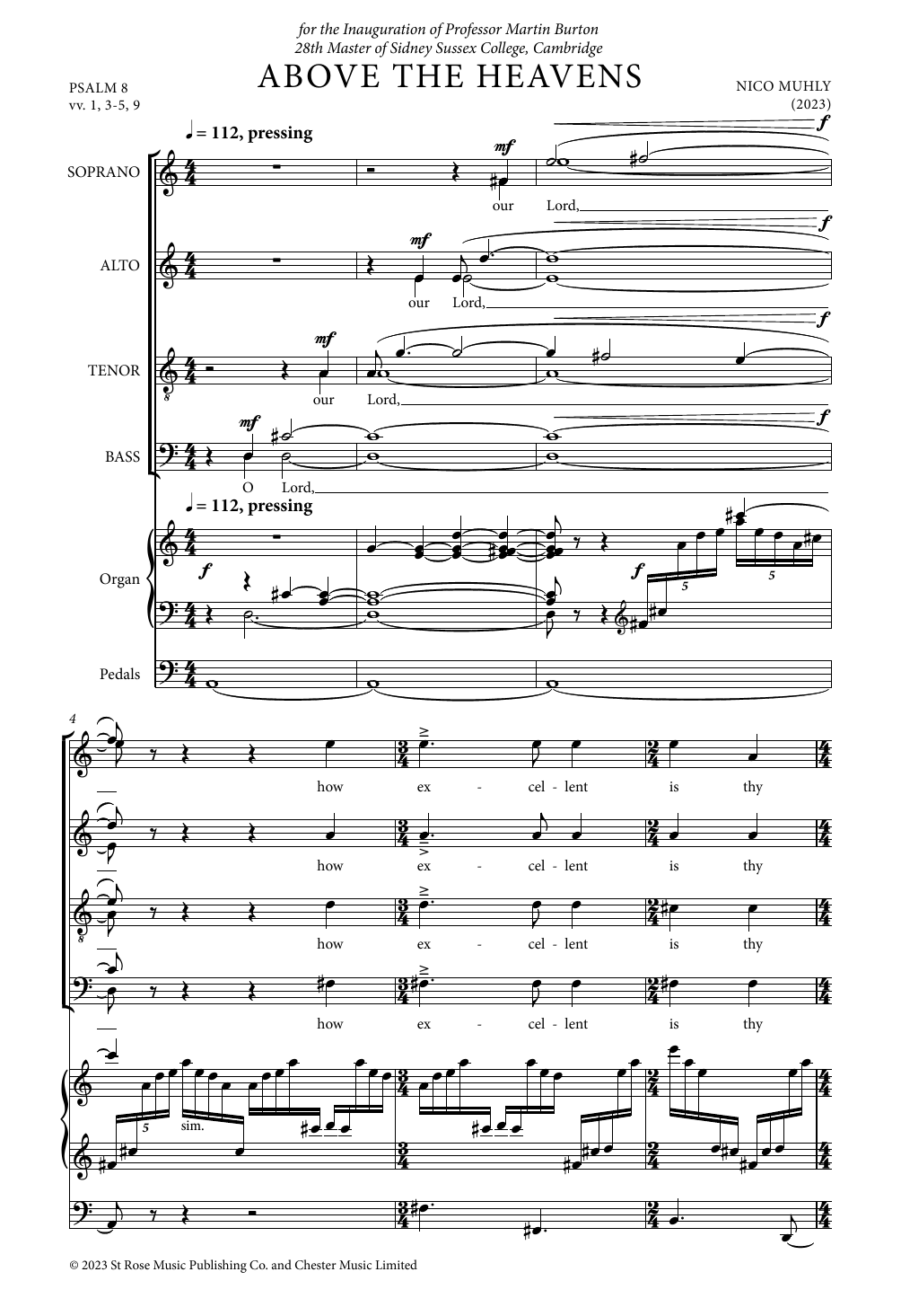 Nico Muhly Above The Heavens sheet music notes and chords. Download Printable PDF.