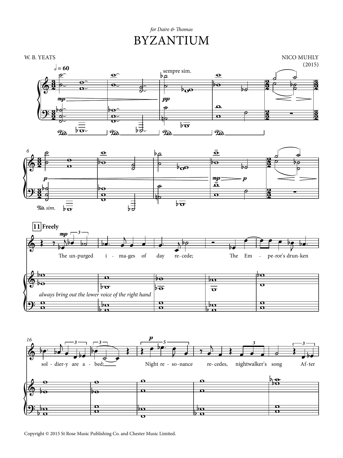 Nico Muhly Byzantium sheet music notes and chords. Download Printable PDF.