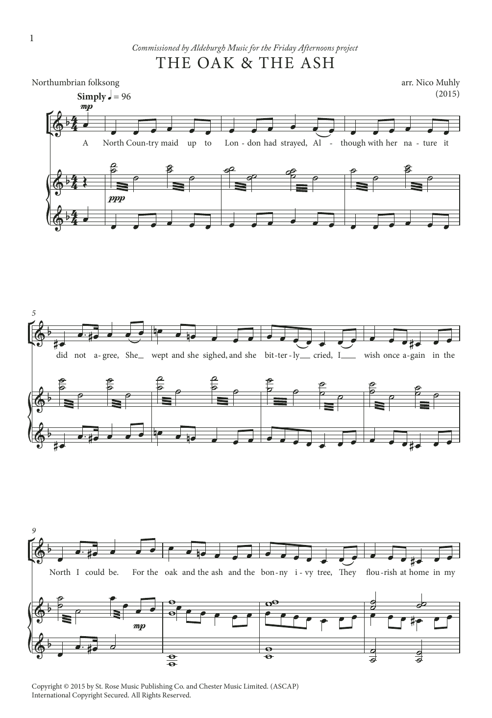 Nico Muhly Friday Afternoons sheet music notes and chords. Download Printable PDF.