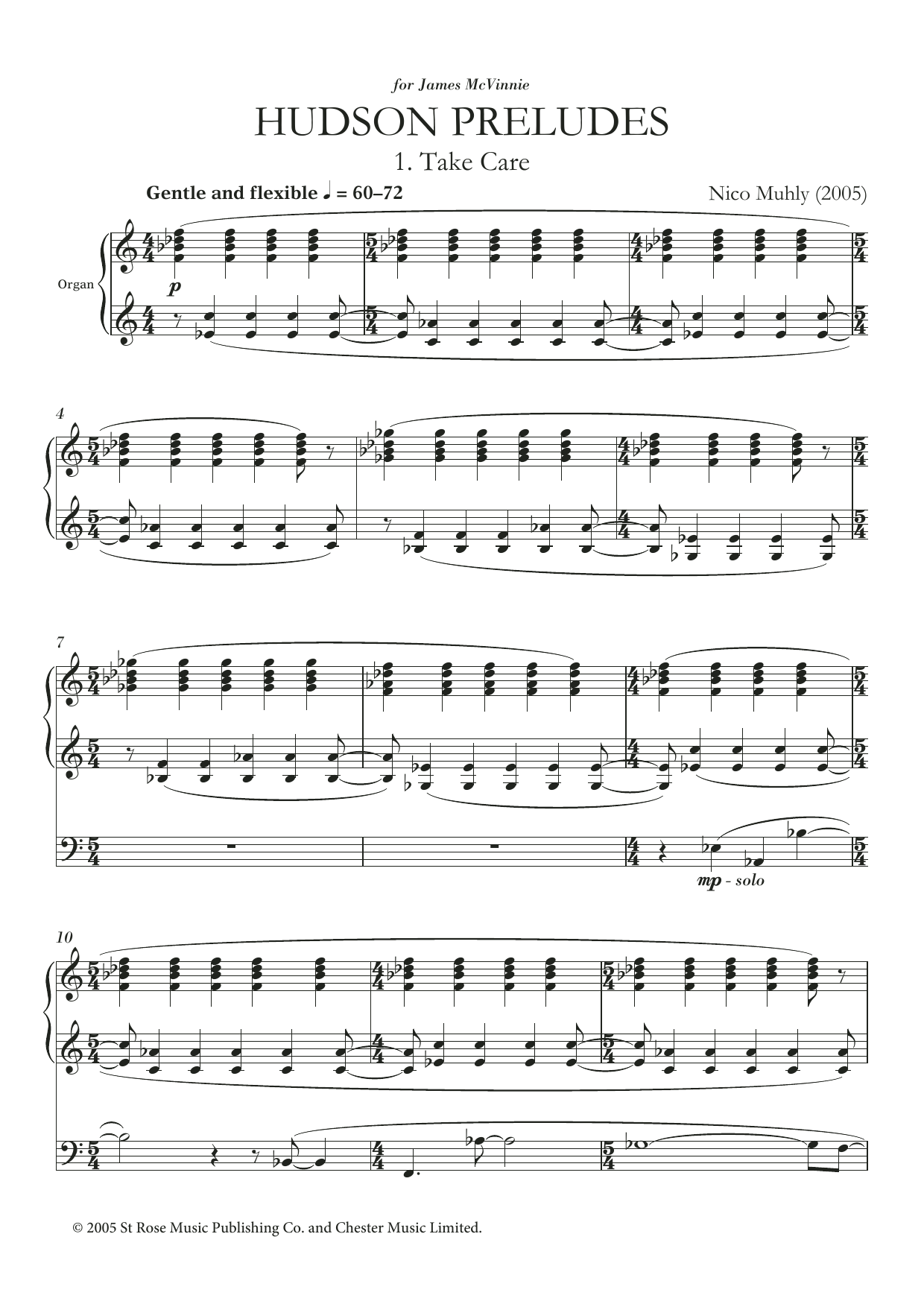 Nico Muhly Hudson Preludes sheet music notes and chords. Download Printable PDF.