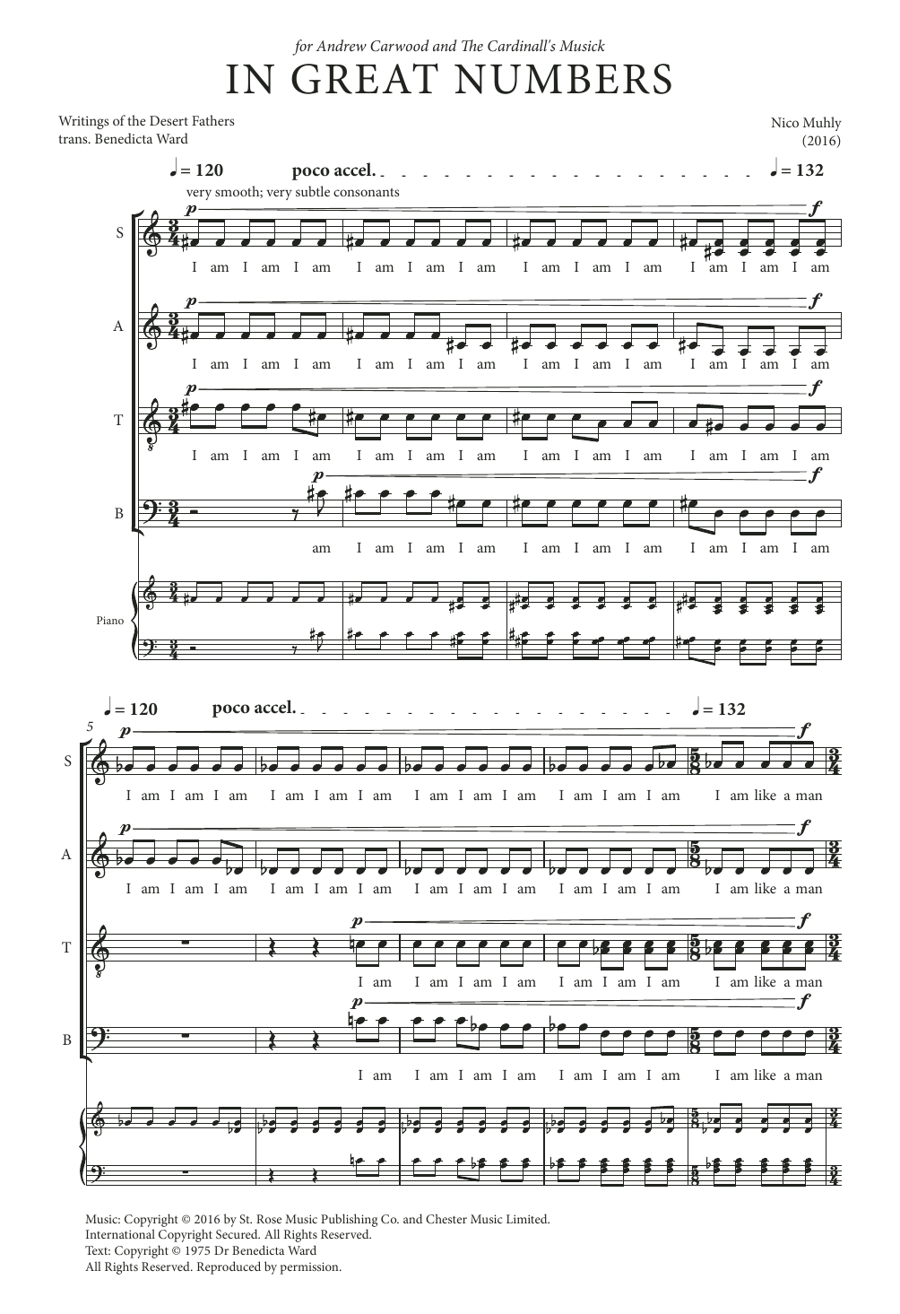 Nico Muhly In Great Numbers sheet music notes and chords. Download Printable PDF.