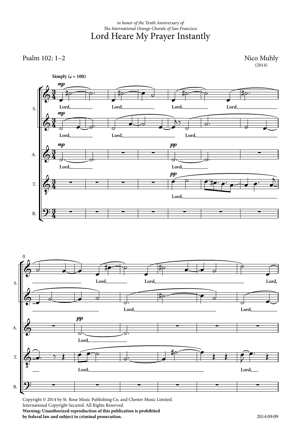 Learn to play Nico Muhly Lord Heare My Prayer Instantly sheet music for Choir in minutes. Price: 3.9900$ Nico Muhly Lord Heare My Prayer Instantly sheet music notes and chords arranged for Choir