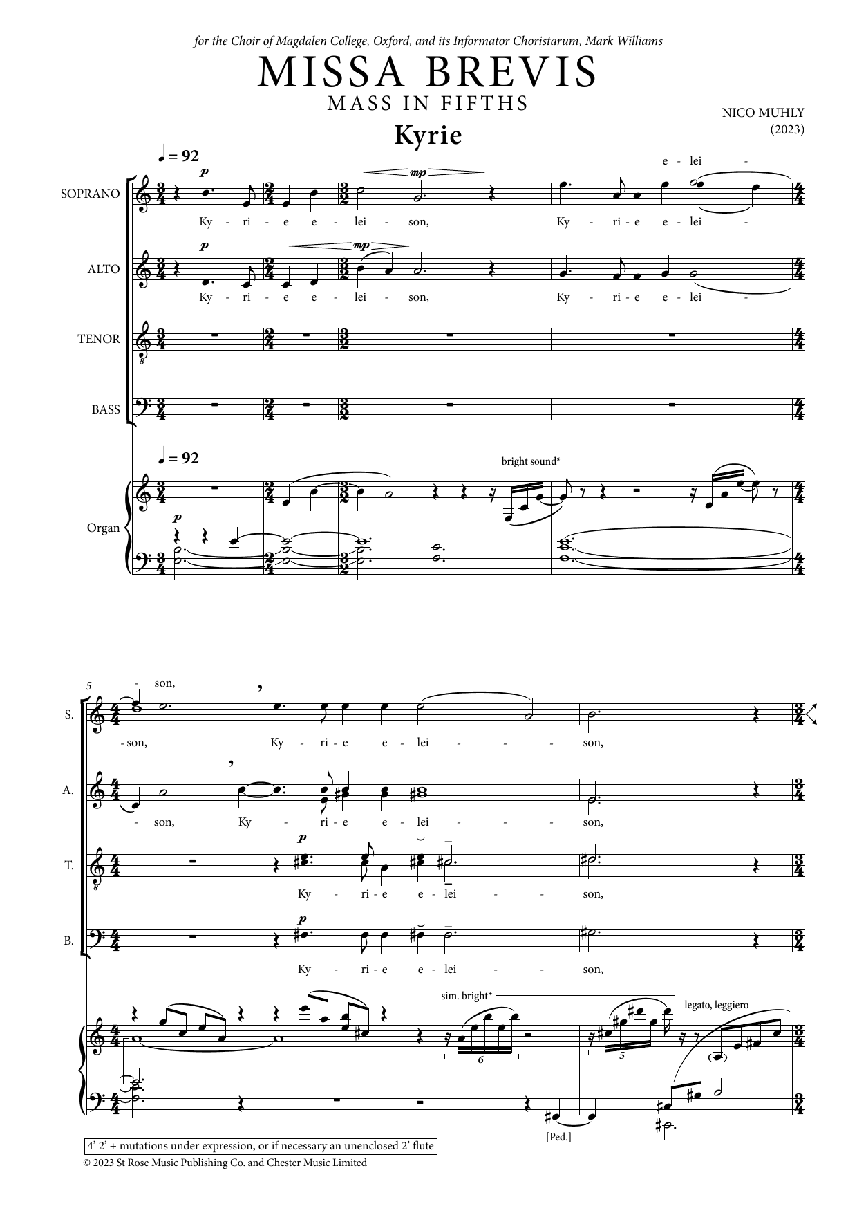 Nico Muhly Missa Brevis sheet music notes and chords. Download Printable PDF.