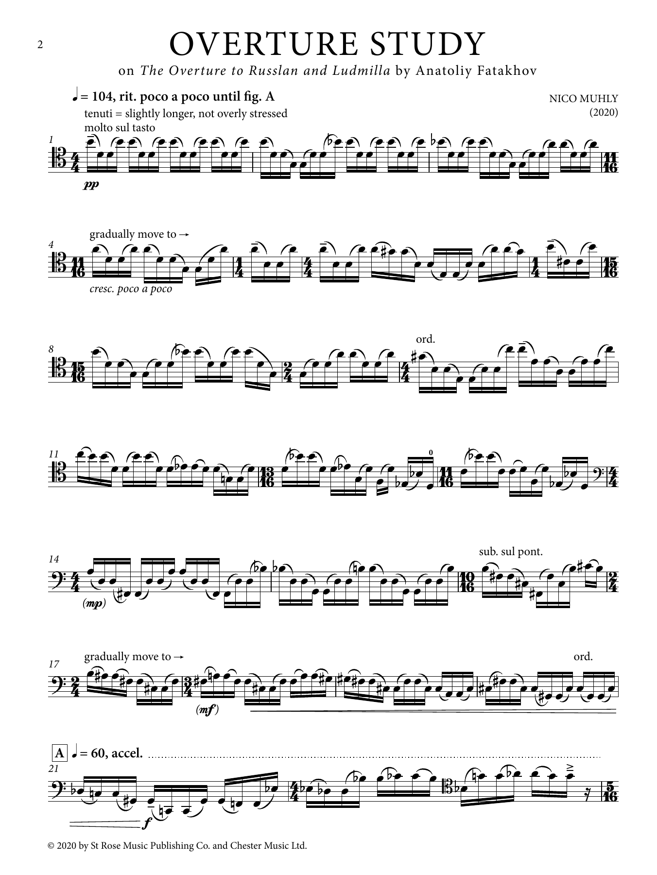 Nico Muhly Overture Study sheet music notes and chords. Download Printable PDF.