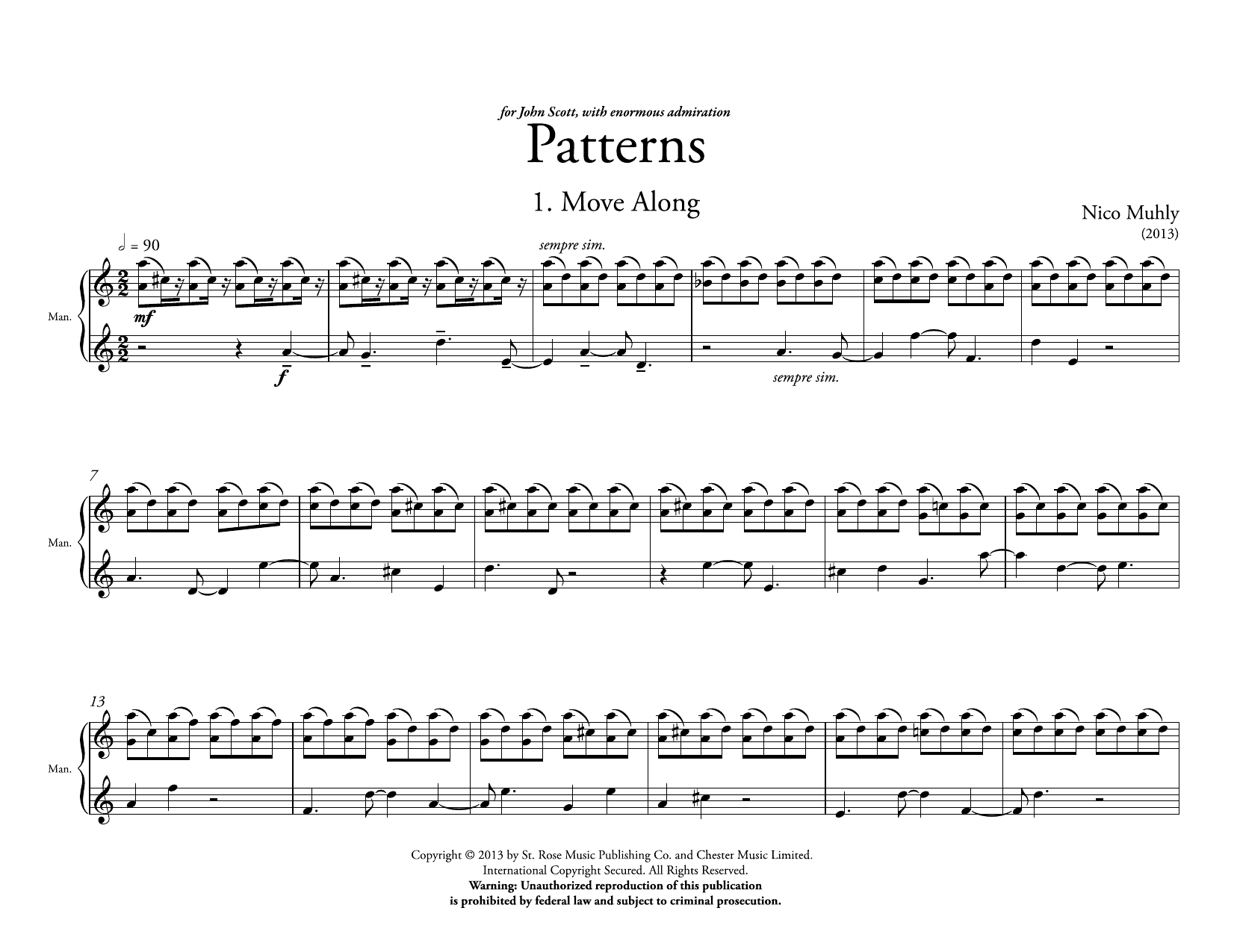 Nico Muhly Patterns sheet music notes and chords. Download Printable PDF.