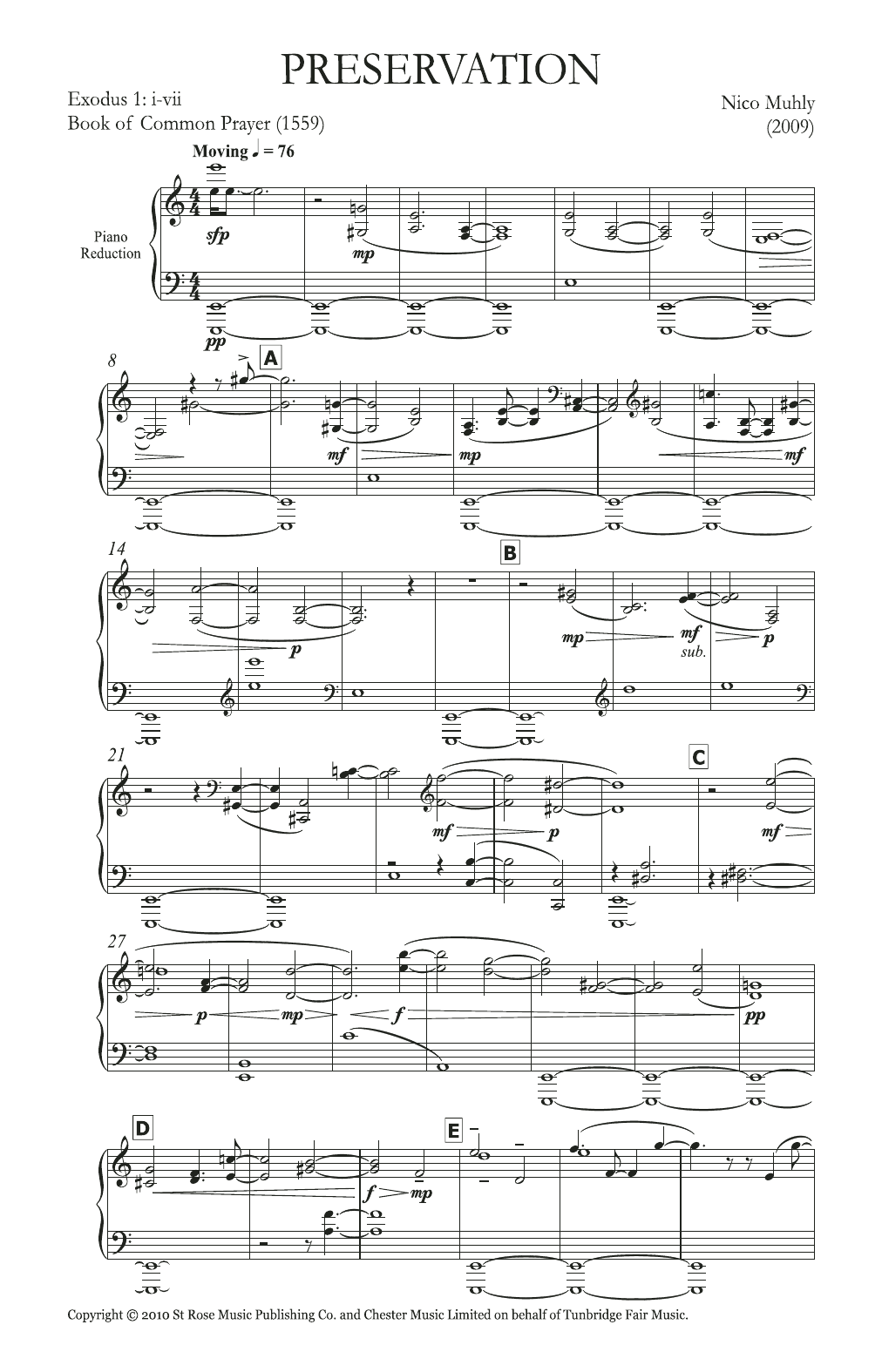 Nico Muhly Preservation sheet music notes and chords. Download Printable PDF.