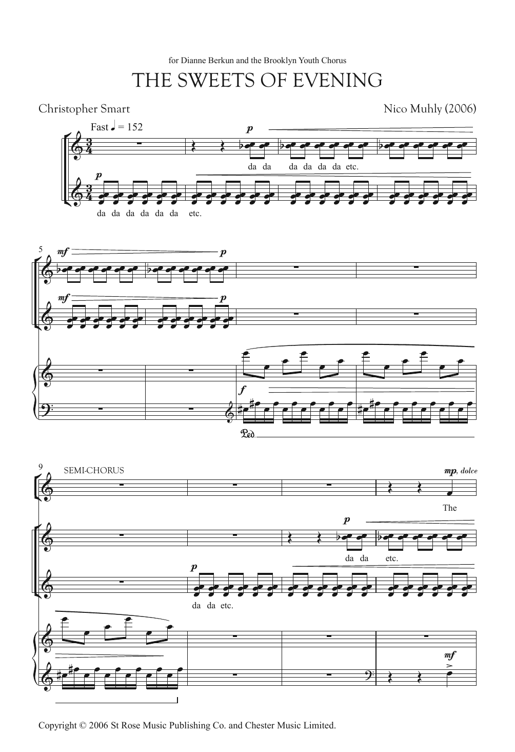 Learn to play Nico Muhly The Sweets Of Evening sheet music for Unison Choir in minutes. Price: 5.8900$ Nico Muhly The Sweets Of Evening sheet music notes and chords arranged for Unison Choir