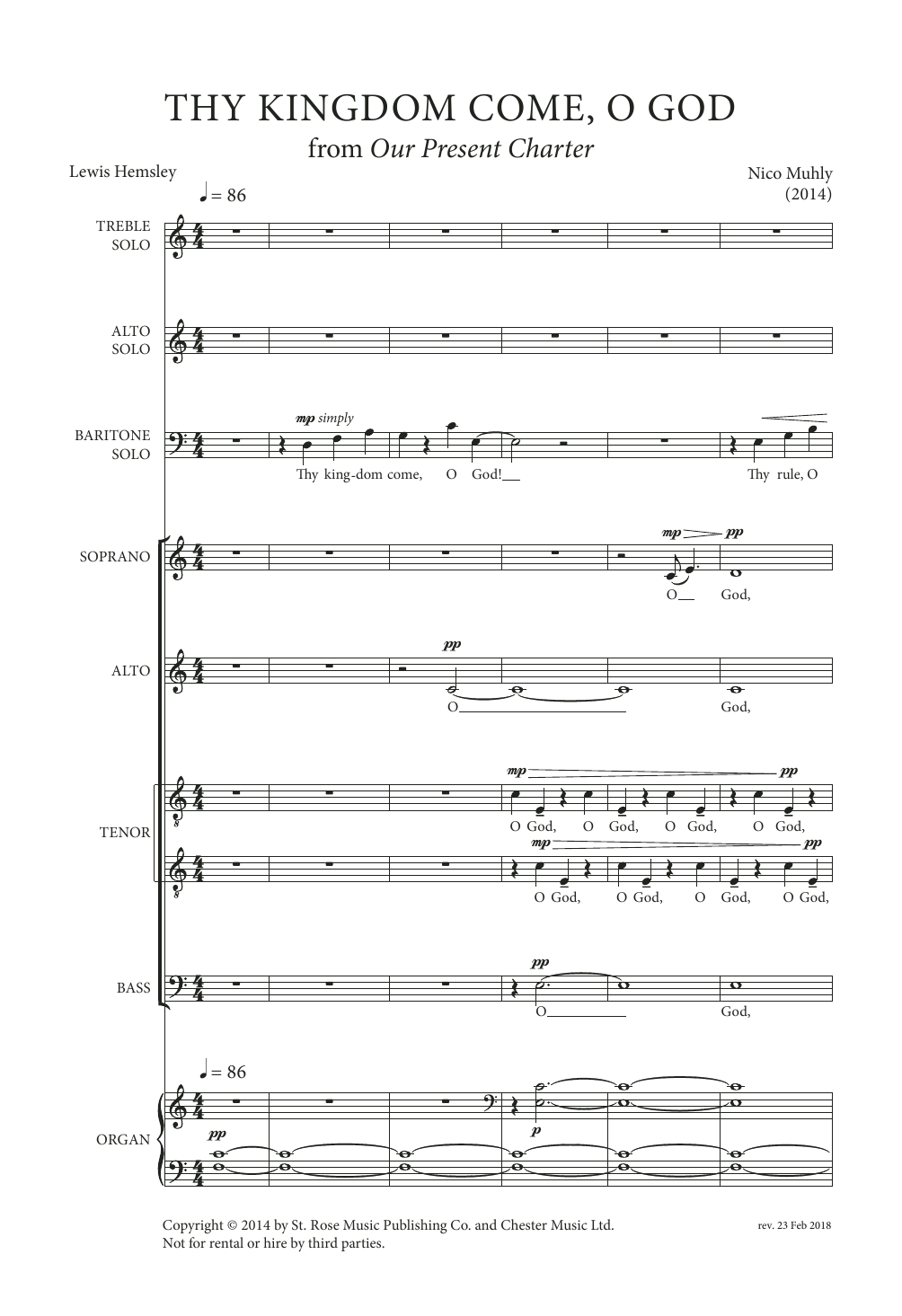 Learn to play Nico Muhly Thy Kingdom Come, O God sheet music for SATB Choir in minutes. Price: 3.9900$ Nico Muhly Thy Kingdom Come, O God sheet music notes and chords arranged for SATB Choir