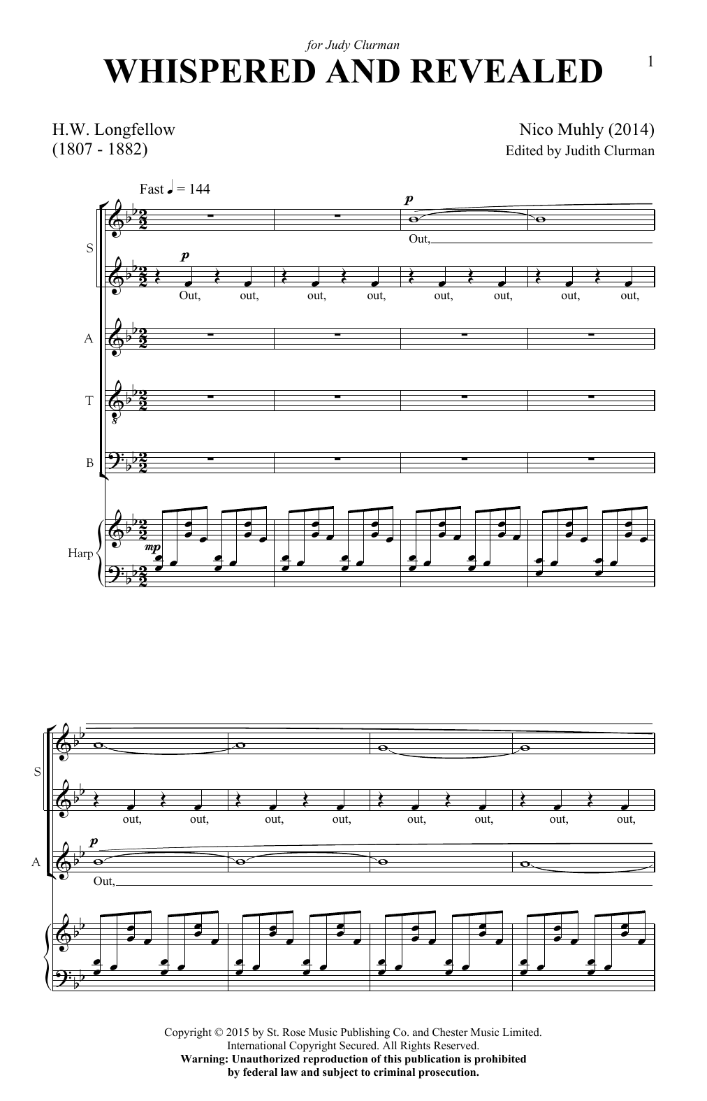 Nico Muhly Whispered And Revealed sheet music notes and chords. Download Printable PDF.