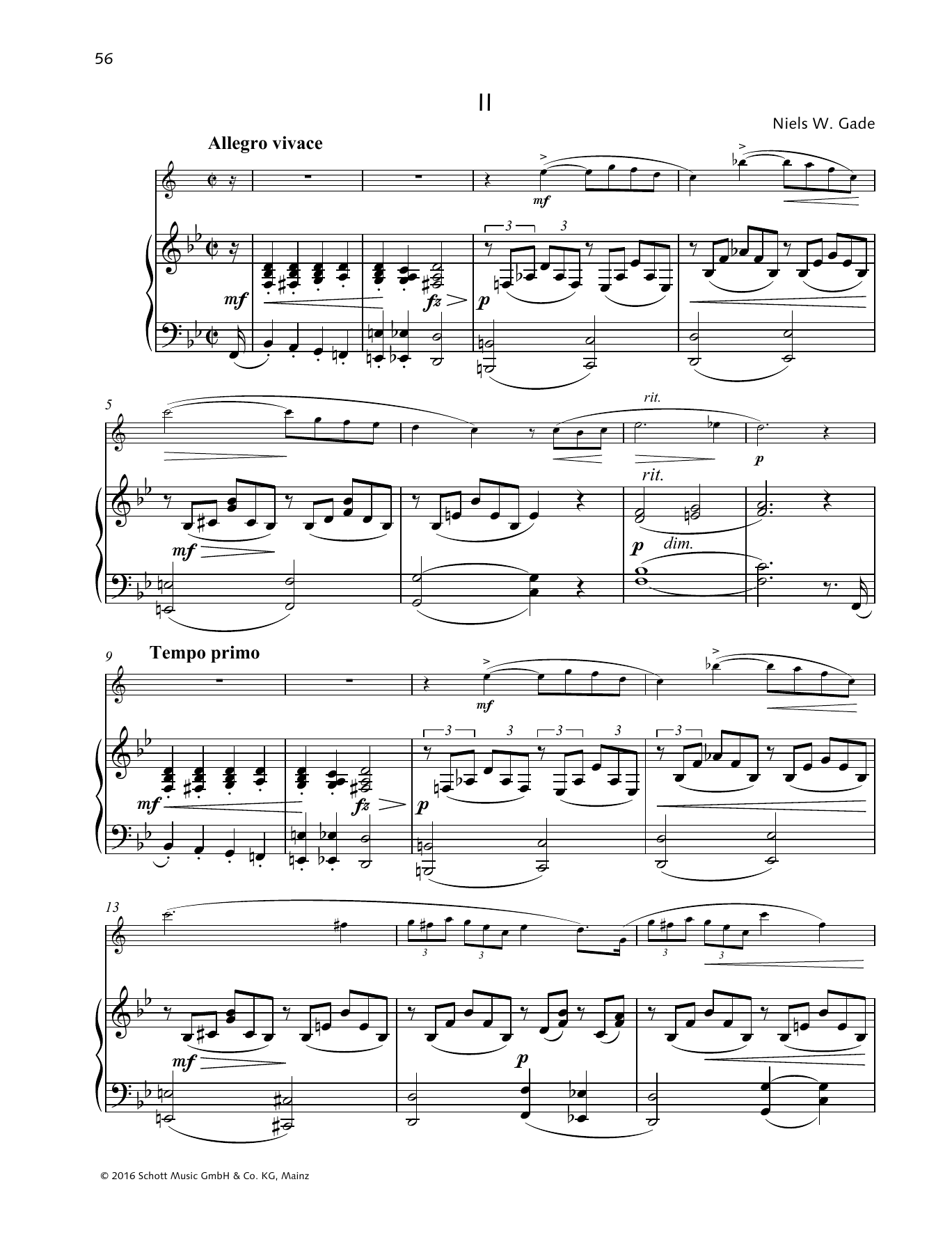 Niels Wilhelm Gade Fantasy Pieces sheet music notes and chords. Download Printable PDF.