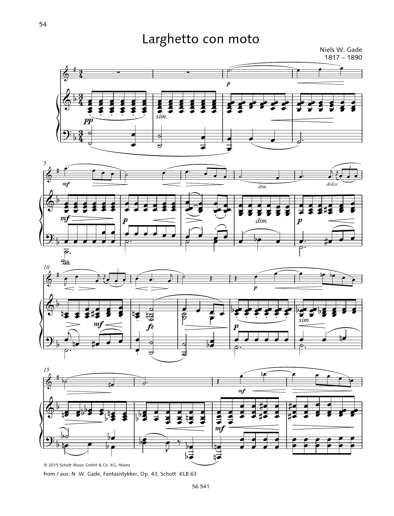 Learn to play Niels Wilhelm Gade Larghetto con moto sheet music for Woodwind Solo in minutes. Price: 4.4900$ Niels Wilhelm Gade Larghetto con moto sheet music notes and chords arranged for Woodwind Solo